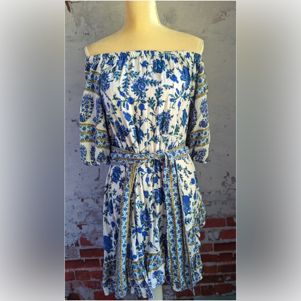 Artelier Nicole Miller Off The Shoulder Puff Dress Sz L
